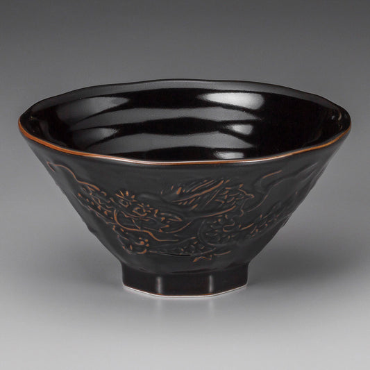 中華丼 柚子黒天目龍神丼 [ 19 x 9.7cm ] | 丼 丼ぶり どんぶり ラーメン チャーハン 人気 おすすめ 食器 中華 飯店 中華食器 業務用 飲食店 カフェ うつわ 器 おしゃれ かわいい ギフト プレゼント 引き出物 誕生日 贈り物 贈答品