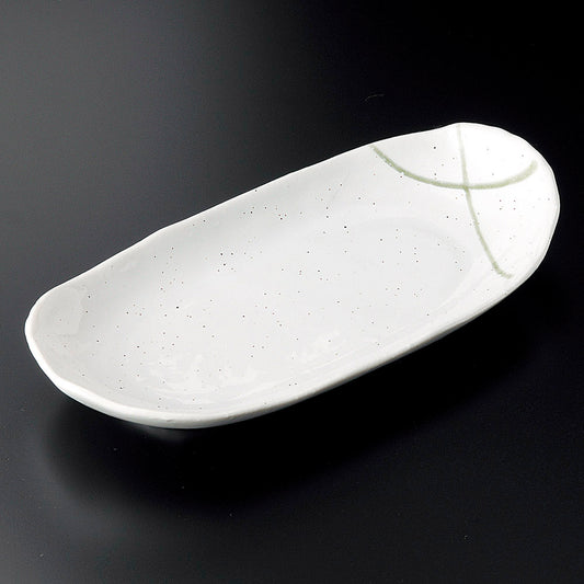 楕円皿 織部ライン長皿 [ 26.5 x 13.2 x 4.3cm ]