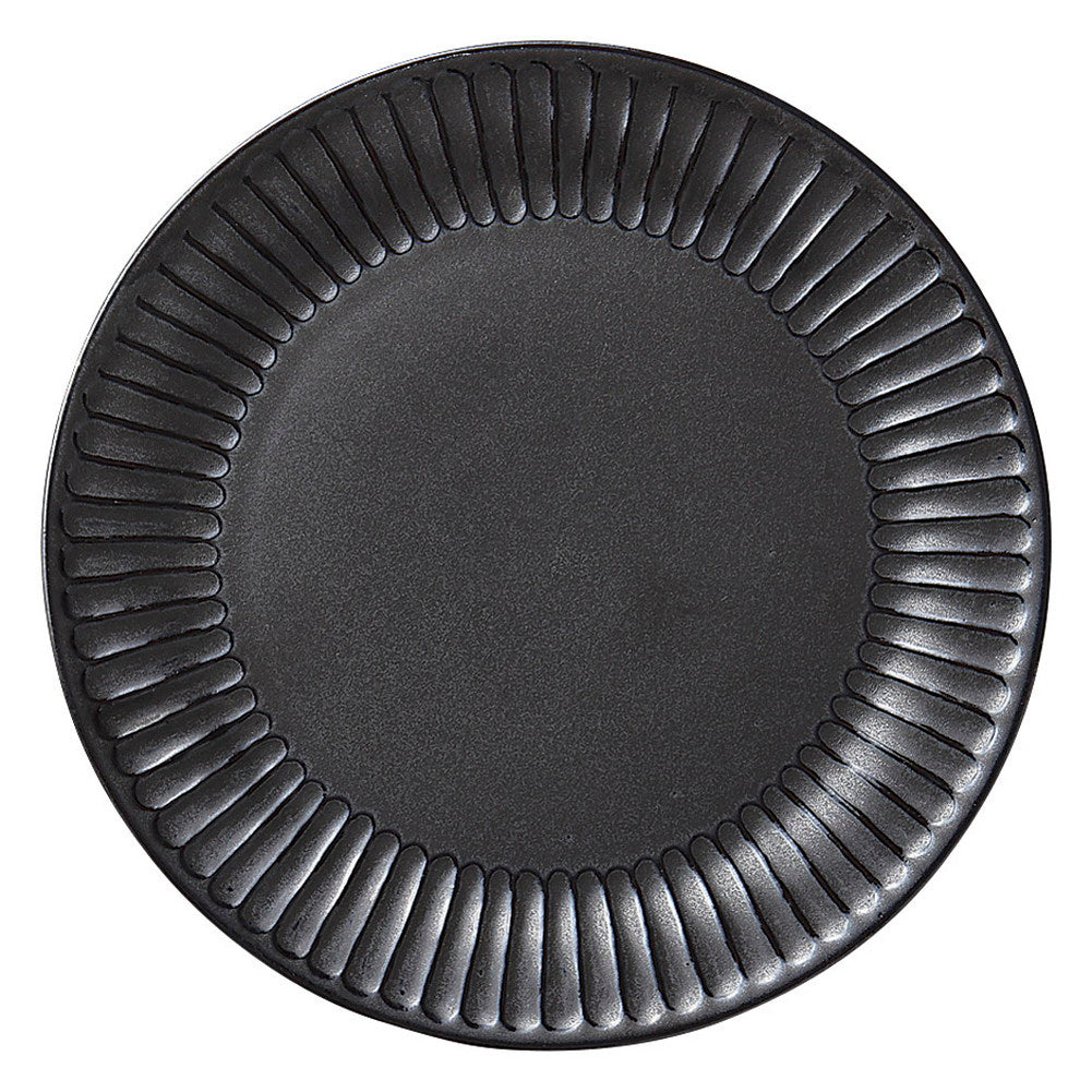 ソギ十草 黒23cm丸皿 [ 23.5 x 2.2cm 560g ]| 中皿 サラダ パスタ 取り皿 プレート 人気 おすすめ 食器 洋食器 業務用 飲食店 カフェ うつわ 器 おしゃれ かわいい ギフト プレゼント 引き出物 誕生日 贈り物 贈答品