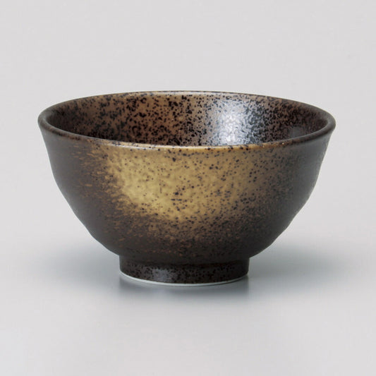 茶碗 黒金彩手引3.6飯碗 [ 12 x 6cm ]