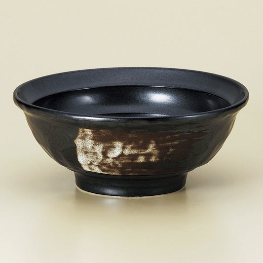 中華丼 白刷毛鉄結晶石目6.8ラーメン [ 21.3 x 8.5cm 1400ｃｃ ]