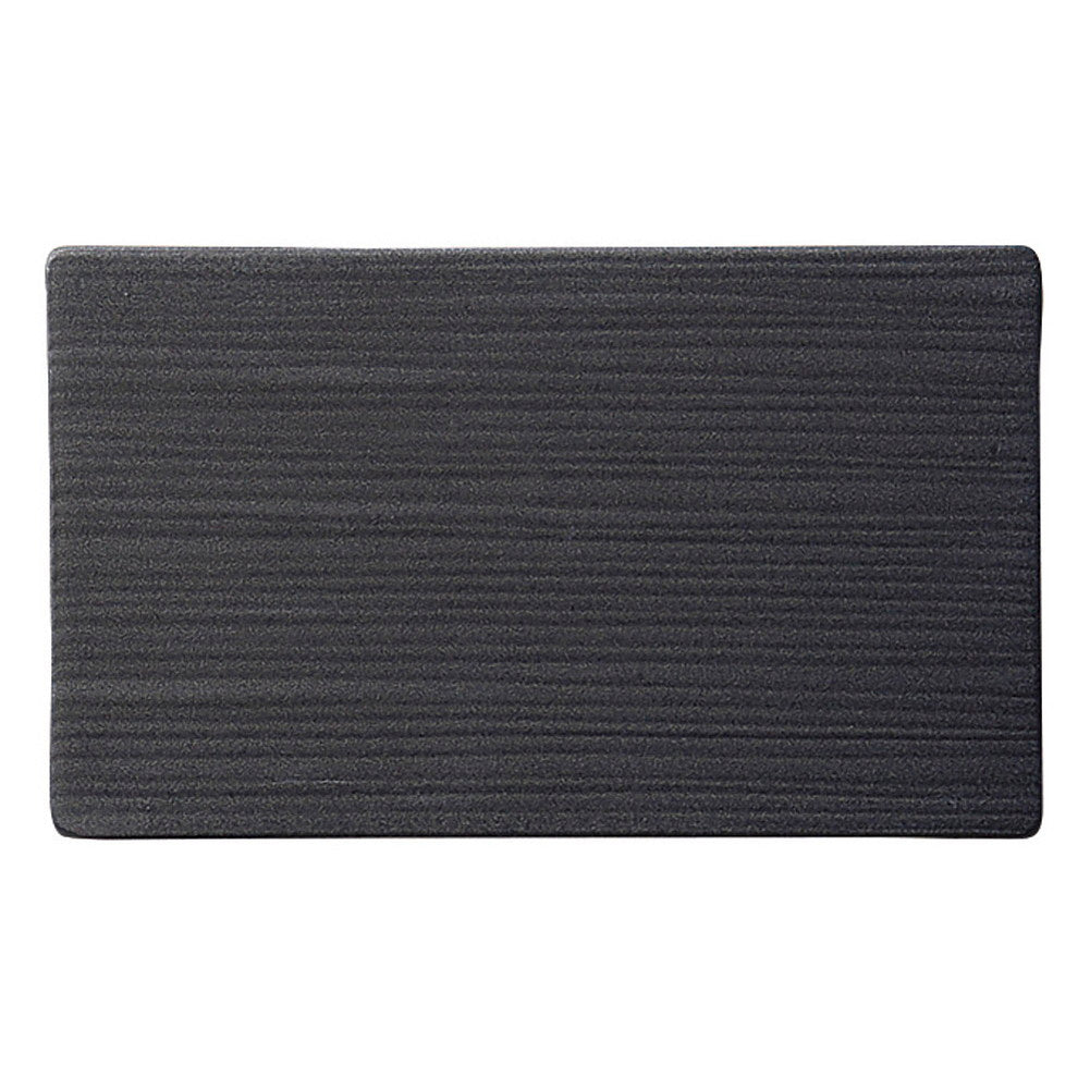 モダンマットブラック16.5cm線紋平長角皿 [ 16.5 x 10 x 1cm 234g ]