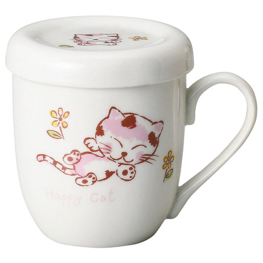ハッピーキャット蓋付マグ [ 7.7 x 9.1cm･250cc 180g ] [ マグカップ ]