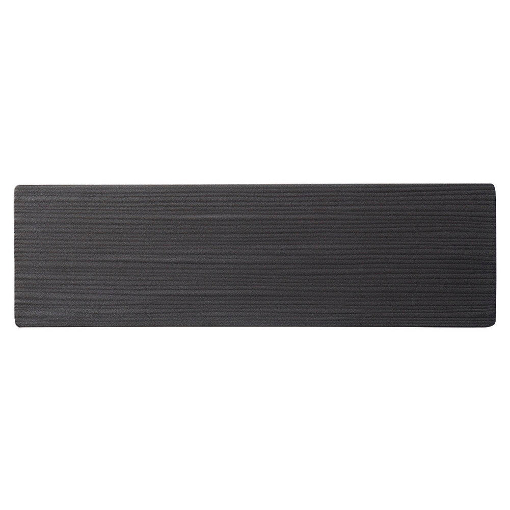 モダンマットブラック34cm線紋細平長角皿 [ 33.4 x 10 x 1cm 421g ]