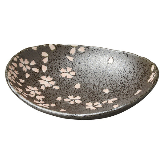 天目花祭 ダ円皿(小) [ 13.3 x 12 x 3.2cm ] [ 楕円皿 ]