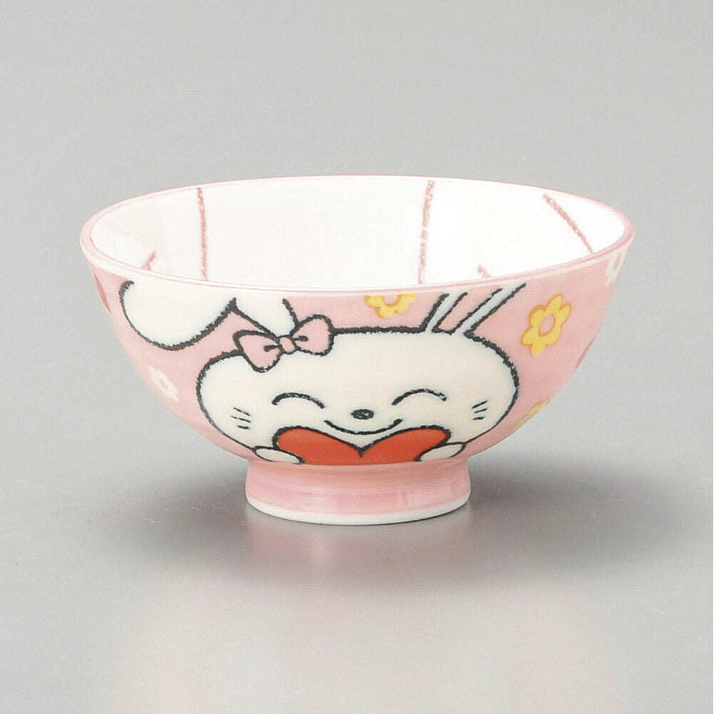 茶碗 ハートうさぎPK孫平 [ 10.5 x 5.2cm ]