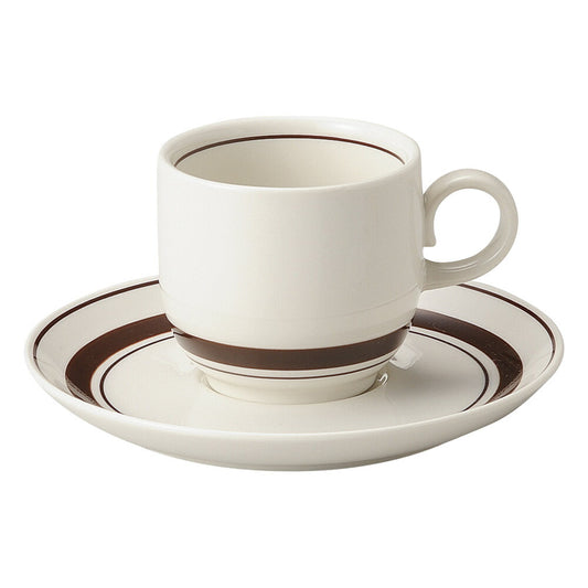 洋陶オープン ストン茶線 コーヒー碗皿 [ 碗 7.1 x 6.4cm 165cc ][ 皿 14.7 x 2cm ]
