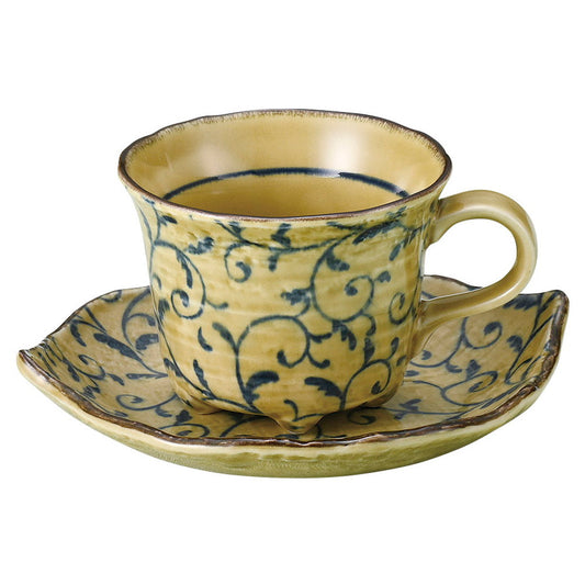 葉ふねつる草コーヒー碗皿 [ 8.9 x 7.7cm･210cc 15.5 x 13.6 x 2.6cm 346g ] [ カップ＆ソーサー ]