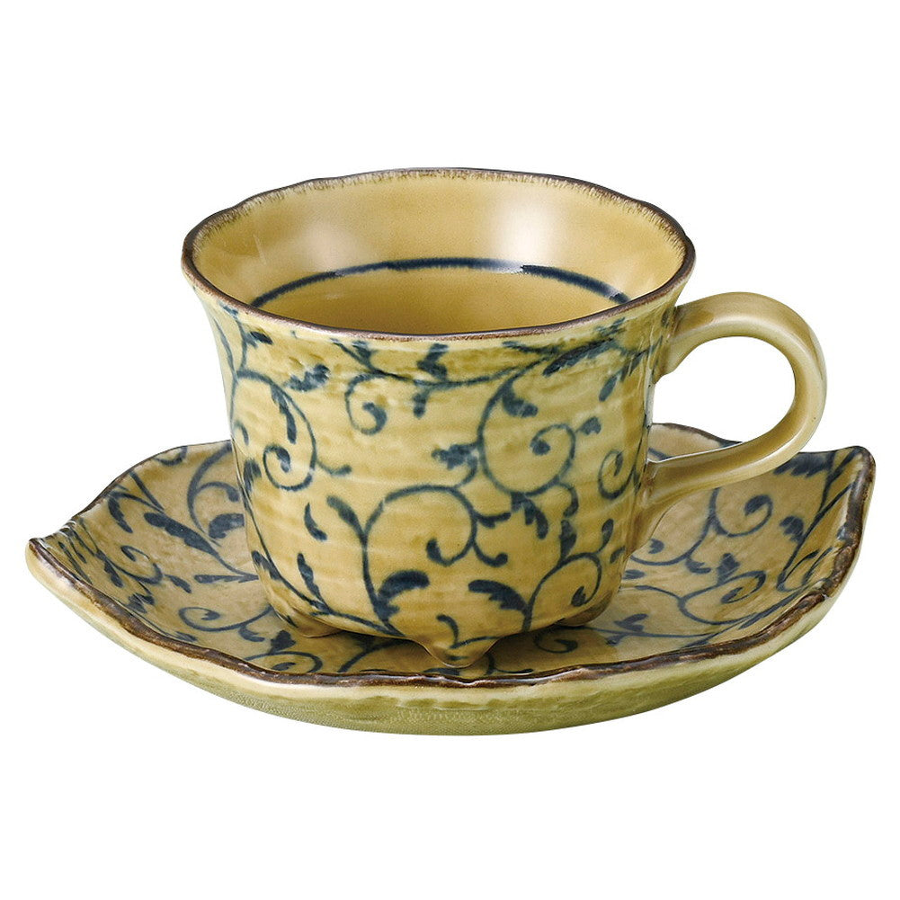 葉ふねつる草コーヒー碗皿 [ 8.9 x 7.7cm･210cc 15.5 x 13.6 x 2.6cm 346g ] [ カップ＆ソーサー ]