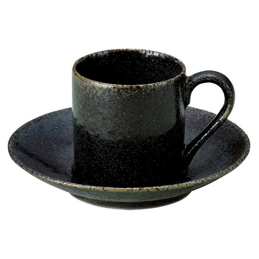 藍釉ロマンデミタス碗皿 [ 5.5 x 5.6cm･100cc 11.9 x 2.2cm 188g ] [ カップ＆ソーサー ]
