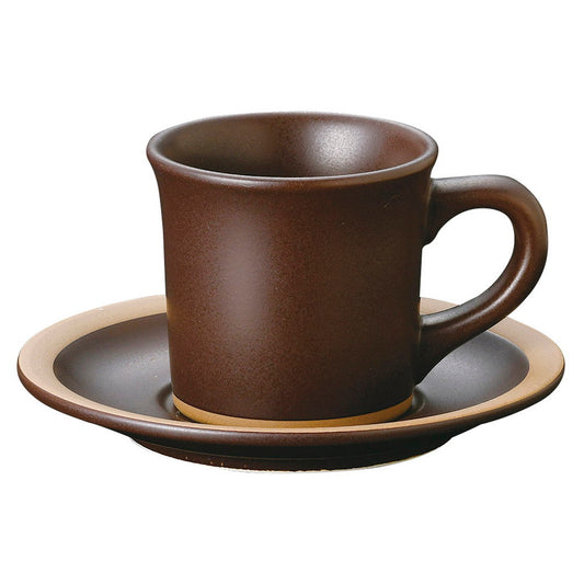 ハーベストこげ茶釉コーヒー碗皿 [ 8.2 x 7.6cm･180cc 15.3 x 2cm 416g ] [ カップ＆ソーサー ] | コーヒー カップ ティー 紅茶 喫茶 碗皿 人気 おすすめ 食器 洋食器 業務用 飲食店 カフェ うつわ 器 おしゃれ かわいい ギフト プレゼント 引き出物 誕生日 贈答品