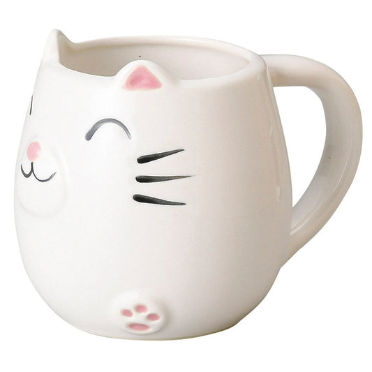 パステルホワイト福ねこ [ 7 x 12.5 x 9cm･310cc 190g ] [ マグカップ ] | マグ マグカップ コーヒー 紅茶 ティー 人気 おすすめ 食器 洋食器 業務用 飲食店 カフェ うつわ 器 おしゃれ かわいい ギフト プレゼント 引き出物 誕生日 贈り物 贈答品