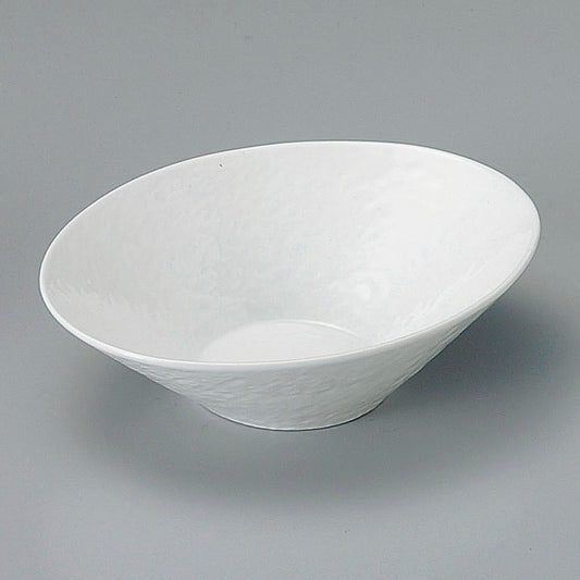 小鉢 白磁石目型5.3寸楕円鉢 [ 15.7 x 12.3 x 4.3cm ] | オーバルプレート 楕円皿 人気 おすすめ パスタ皿 フルーツ皿 食器 業務用 飲食店 カフェ うつわ 器 おしゃれ かわいい ギフト プレゼント 誕生日 贈り物 贈答品