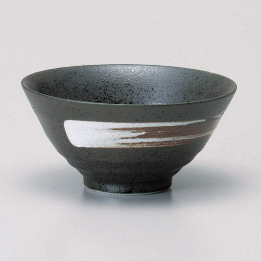 茶碗 黒斑点白刷毛平成茶碗 [ 11.9 x 6cm ]