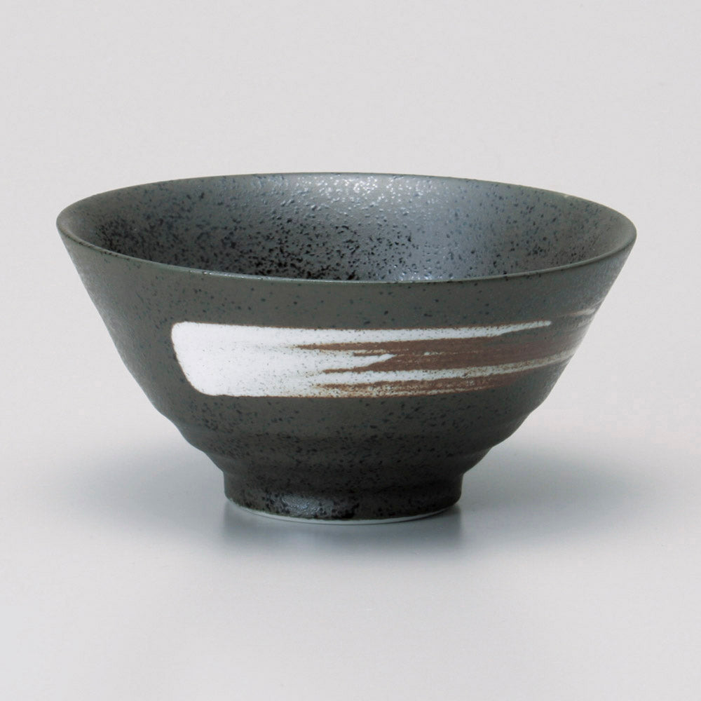 茶碗 黒斑点白刷毛平成茶碗 [ 11.9 x 6cm ]
