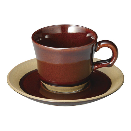 CS オークブラウン コーヒー碗皿 [ 10.7 x 8.4 x 6.7cm･170cc 15.2 x 1.9cm 碗皿:385g ] [ カップ＆ソーサー ] | コーヒー カップ ティー 紅茶 喫茶 碗皿 人気 おすすめ 食器 洋食器 業務用 飲食店 カフェ うつわ 器 おしゃれ かわいい ギフト プレゼント