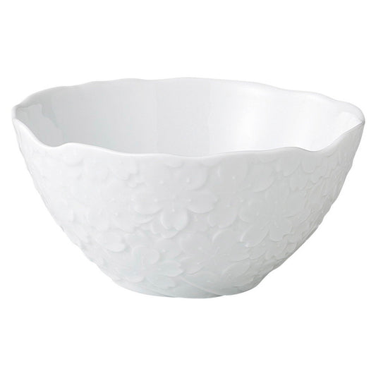 白磁桜サラダボール [ 18 x 18 x 8.7cm 531g ]| 中皿 サラダ パスタ 取り皿 プレート 人気 おすすめ 食器 洋食器 業務用 飲食店 カフェ うつわ 器 おしゃれ かわいい ギフト プレゼント 引き出物 誕生日 贈り物 贈答品