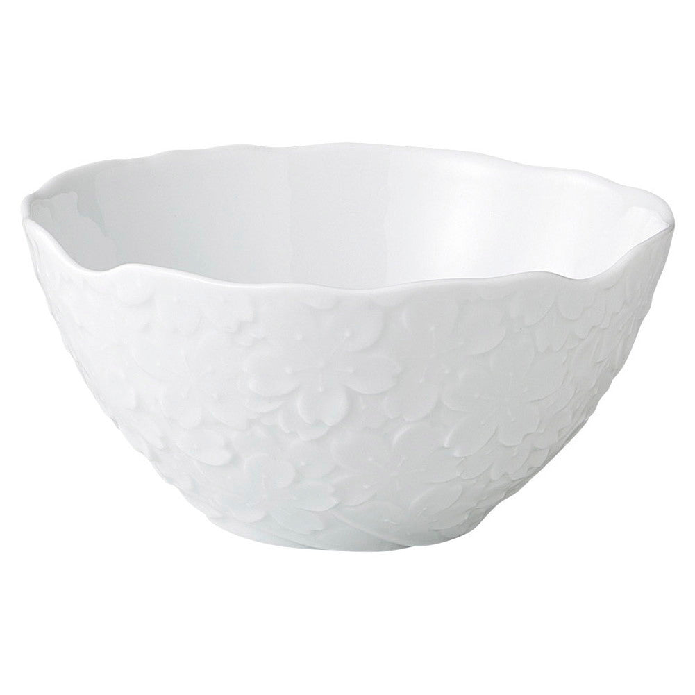 白磁桜サラダボール [ 18 x 18 x 8.7cm 531g ]| 中皿 サラダ パスタ 取り皿 プレート 人気 おすすめ 食器 洋食器 業務用 飲食店 カフェ うつわ 器 おしゃれ かわいい ギフト プレゼント 引き出物 誕生日 贈り物 贈答品