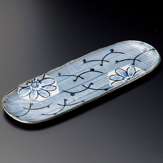 楕円皿 ごす濃花丸紋さんま皿 [ 33.5 x 11.5 x 1.5cm ] | オーバルプレート 楕円皿 人気 おすすめ パスタ皿 フルーツ皿 食器 業務用 飲食店 カフェ うつわ 器 おしゃれ かわいい ギフト プレゼント 誕生日 贈り物 贈答品