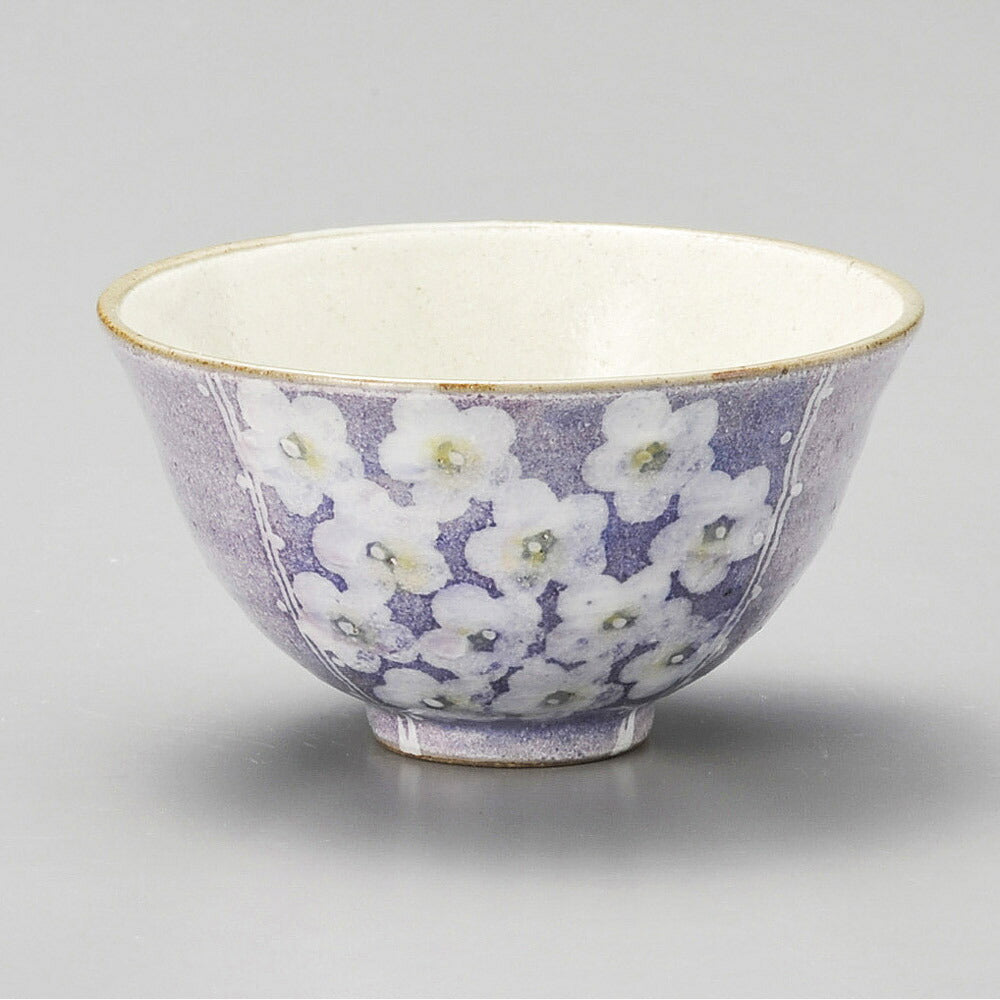 茶碗 粉引花畑飯碗 紫 [ 12 x 6.5cm ] | ちゃわん お茶碗 飯碗 ご飯茶碗 白米 人気 おすすめ 食器 業務用 飲食店 カフェ うつわ 器 おしゃれ かわいい ギフト プレゼント 引き出物 誕生日 贈り物 贈答品