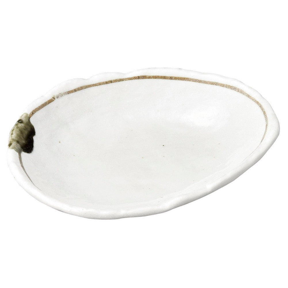 志野ライン70変形皿 [ 20.5 x 16.5 x 3.5cm ] [ 楕円皿 ] | オーバルプレート 楕円皿 人気 おすすめ パスタ皿 フルーツ皿 食器 業務用 飲食店 カフェ うつわ 器 おしゃれ かわいい ギフト プレゼント 誕生日 贈り物 贈答品