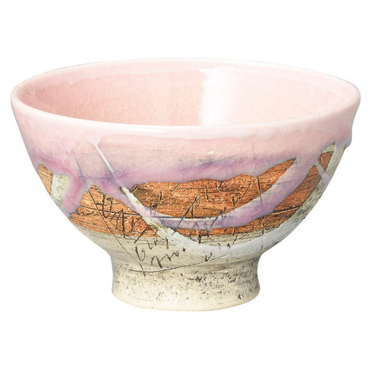 ピンク釉刻紋飯碗 [ 12.7 x 7cm ] | ちゃわん お茶碗 飯碗 ご飯茶碗 白米 人気 おすすめ 食器 業務用 飲食店 カフェ うつわ 器 おしゃれ かわいい ギフト プレゼント 引き出物 誕生日 贈り物 贈答品