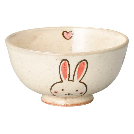粉引うさぎ子供茶碗 [ 10.5 x 5.3cm ] | ちゃわん お茶碗 飯碗 ご飯茶碗 白米 人気 おすすめ 食器 業務用 飲食店 カフェ うつわ 器 おしゃれ かわいい ギフト プレゼント 引き出物 誕生日 贈り物 贈答品