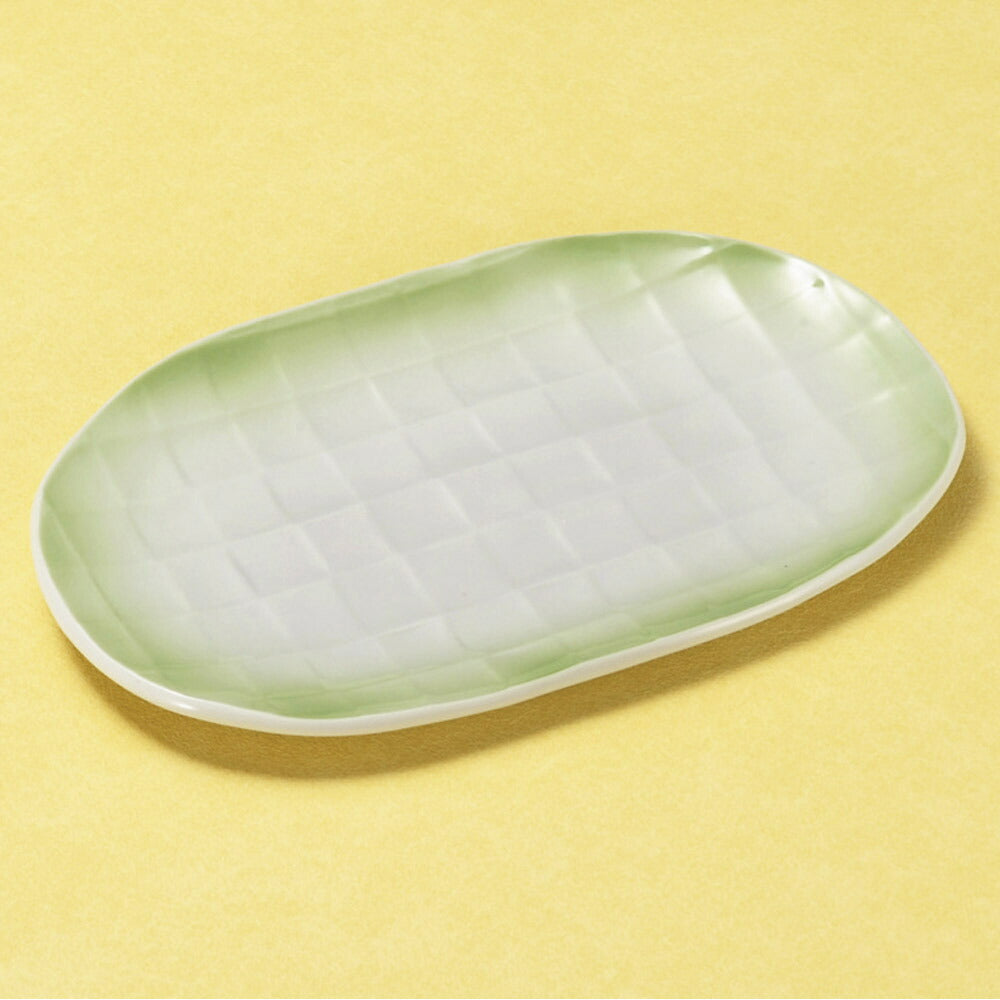楕円皿 ヒワ吹格子小判多用皿 [ 21.3 x 13.5 x 1.6cm ] | オーバルプレート 楕円皿 人気 おすすめ パスタ皿 フルーツ皿 食器 業務用 飲食店 カフェ うつわ 器 おしゃれ かわいい ギフト プレゼント 誕生日 贈り物 贈答品