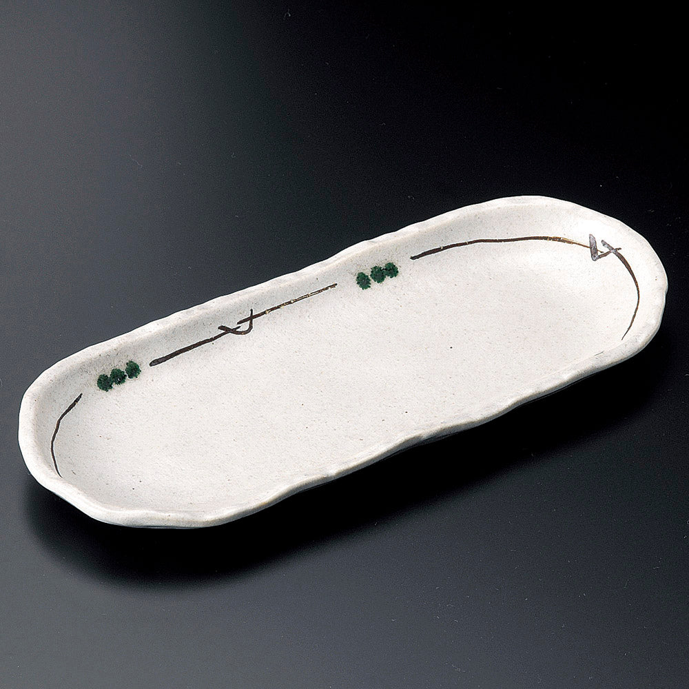 楕円皿 織部結び小判型長皿 [ 29 x 12.8 x 2.5cm ] | オーバルプレート 楕円皿 人気 おすすめ パスタ皿 フルーツ皿 食器 業務用 飲食店 カフェ うつわ 器 おしゃれ かわいい ギフト プレゼント 誕生日 贈り物 贈答品