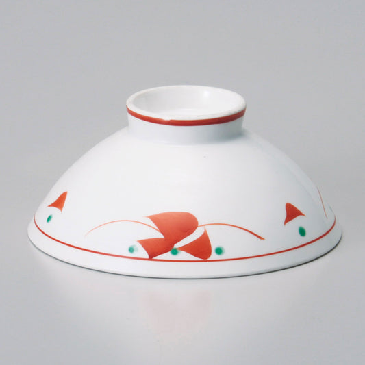 茶碗 赤紅小花大平 [ 12.5 x 5.5cm ] | ちゃわん お茶碗 飯碗 ご飯茶碗 白米 人気 おすすめ 食器 業務用 飲食店 カフェ うつわ 器 おしゃれ かわいい ギフト プレゼント 引き出物 誕生日 贈り物 贈答品