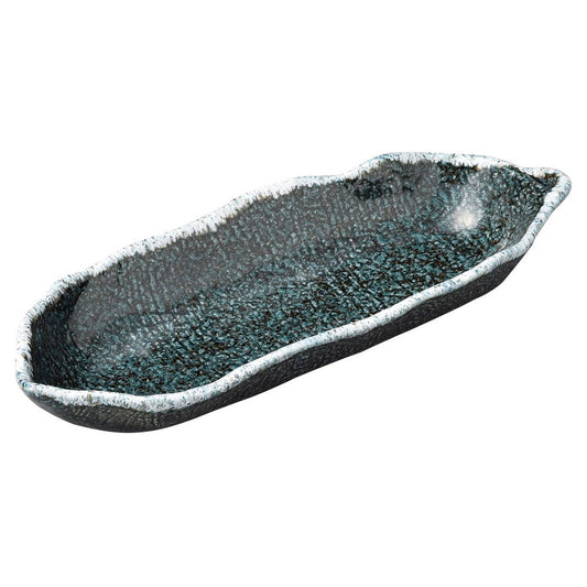 青唐津そら豆鉢 [ 27 x 10.5 x 4cm 360g ] [ 楕円皿 ] | オーバルプレート 楕円皿 人気 おすすめ パスタ皿 フルーツ皿 食器 業務用 飲食店 カフェ うつわ 器 おしゃれ かわいい ギフト プレゼント 誕生日 贈り物 贈答品
