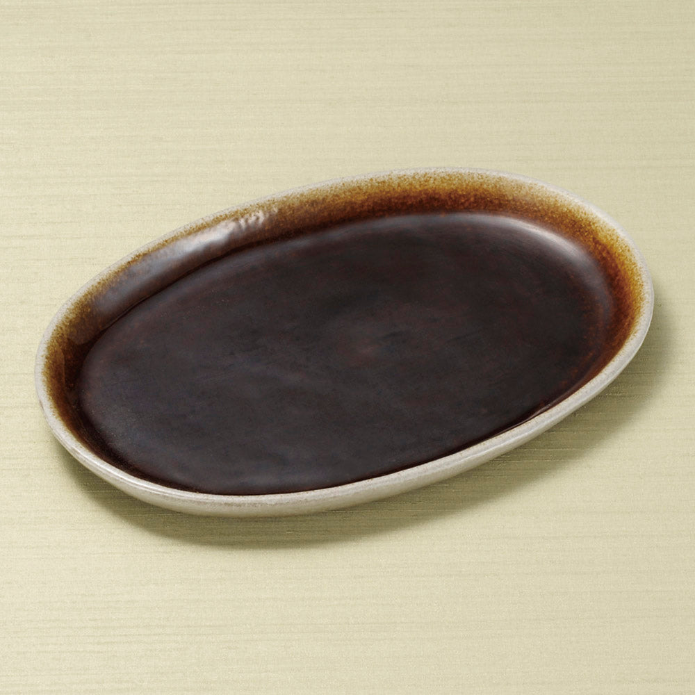 楕円皿 ブラウン8.5小判皿 [ 26.5 x 18 x 2cm ]