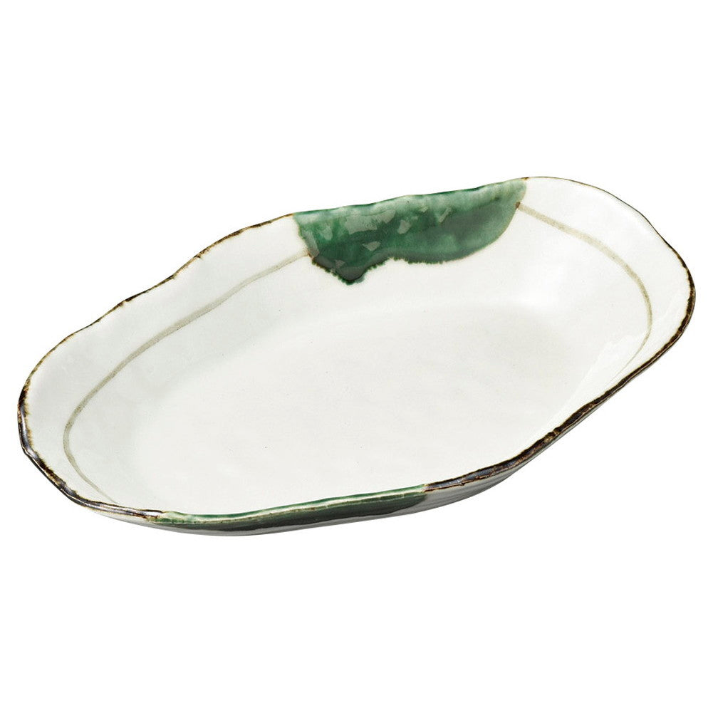 織部流し小判多用皿 [ 27.5 x 17.9 x 3.5cm 532g ] [ 楕円皿 ] | オーバルプレート 楕円皿 人気 おすすめ パスタ皿 フルーツ皿 食器 業務用 飲食店 カフェ うつわ 器 おしゃれ かわいい ギフト プレゼント 誕生日 贈り物 贈答品