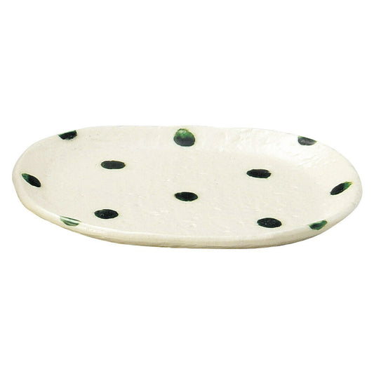 和陶オープン ドット志野 楕円皿 [ 16.3 x 13.4 x 1.4cm ] | オーバルプレート 楕円皿 人気 おすすめ パスタ皿 フルーツ皿 食器 業務用 飲食店 カフェ うつわ 器 おしゃれ かわいい ギフト プレゼント 誕生日 贈り物 贈答品