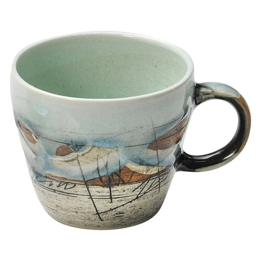 和陶オープン トルコ釉ピカソ マグ [ 9.5 x 8.2cm ・ 325cc]