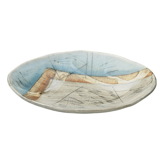 和陶オープン トルコ釉ピカソ 楕円皿 [ 20.5 x 15.8 x 2.8cm ]