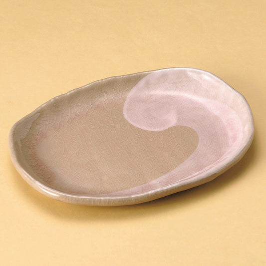 楕円皿 彩りピンク万能大皿 [ 27.8 x 20.7 x 3cm ]