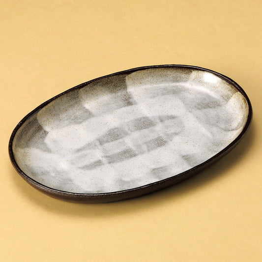 楕円皿 備前風志野7.5小判皿 [ 22.4 x 15 x 1.8cm ]