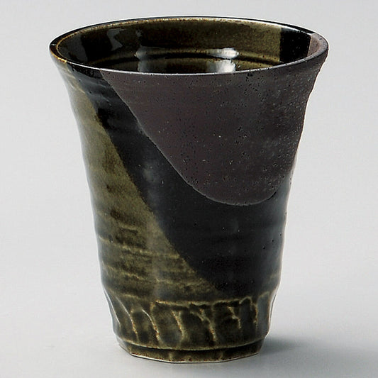 フリーカップ 塗分織部ゴブレット（大） [ 9.8 x 11cm 330 ] | グラス ガラス ワイン お酒 酒器 人気 おすすめ 食器 洋食器 業務用 飲食店 カフェ うつわ 器 おしゃれ かわいい ギフト プレゼント 引き出物 誕生日 贈り物 贈答品 イベント 自宅用 家用