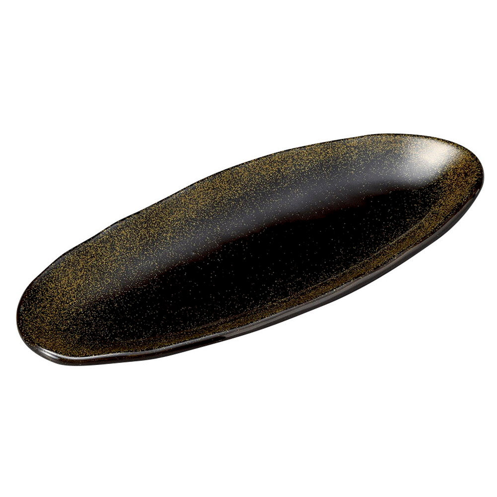 金彩天目27cm細長皿 [ 27 x 11cm 390g ] [ 楕円皿 ]