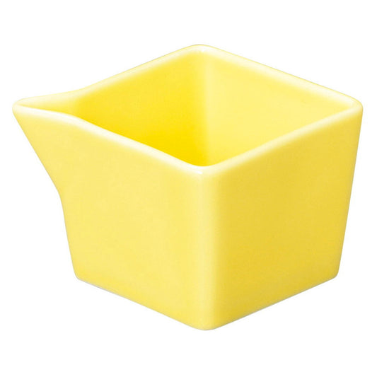 片口角ドレッシング黄 [ 8 x 5.5 x 4.3cm･65cc 85g ] [ 片口ドレッシング ]