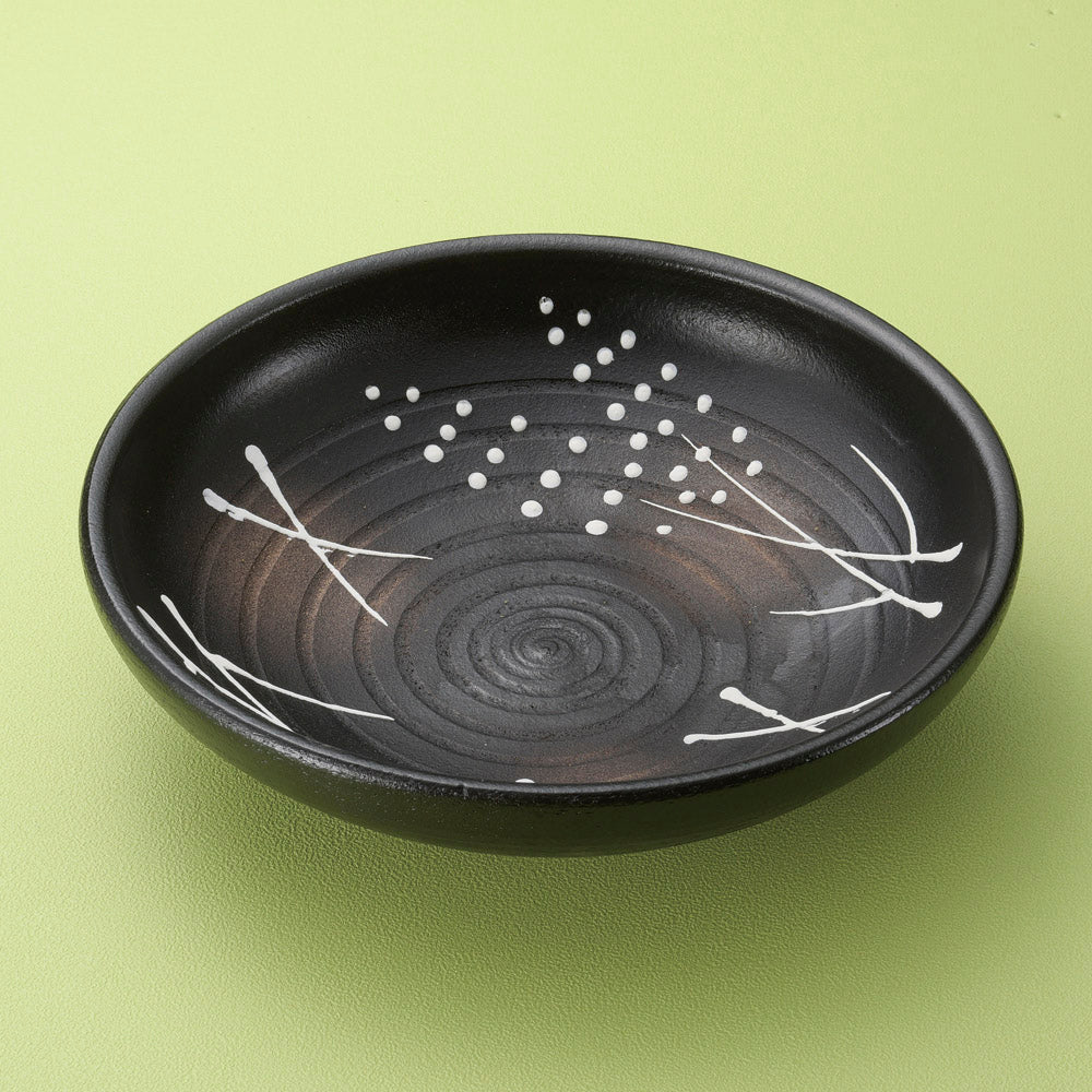 大鉢 黒吹き麦10号めん鉢（萬古焼） [ 29.6 x 7.6cm ] | パスタ パスタ皿 カレー皿 パスタボウル 食器 業務用 飲食店 カフェ うつわ 器 おしゃれ かわいい お洒落 可愛い ギフト プレゼント 引き出物 内祝い 結婚祝い 誕生日 贈り物 贈答品