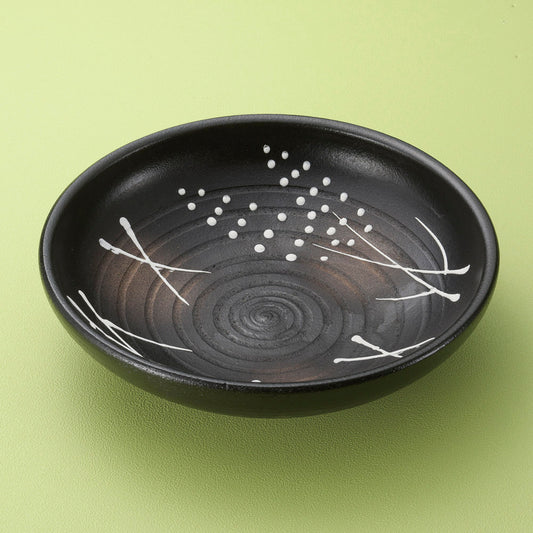 大鉢 黒吹き麦8号めん鉢（萬古焼） [ 24.3 x 6.7cm ] | パスタ パスタ皿 カレー皿 パスタボウル 食器 業務用 飲食店 カフェ うつわ 器 おしゃれ かわいい お洒落 可愛い ギフト プレゼント 引き出物 内祝い 結婚祝い 誕生日 贈り物 贈答品