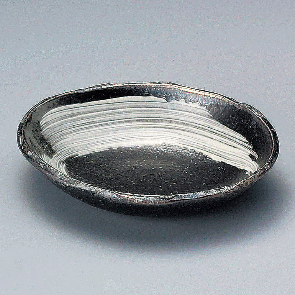 小鉢 刷毛目5.5楕円皿（信楽焼） [ 16.5 x 13 x 3.5cm ]