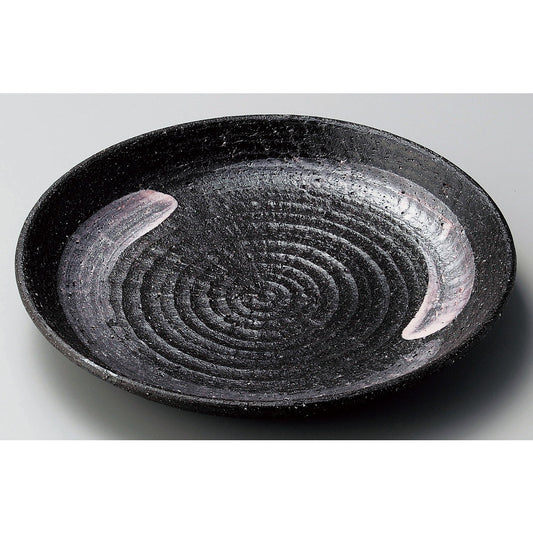 ☆ 丸中皿 ☆ 黒土白刷毛8.0皿 [ φ25.5cm ]