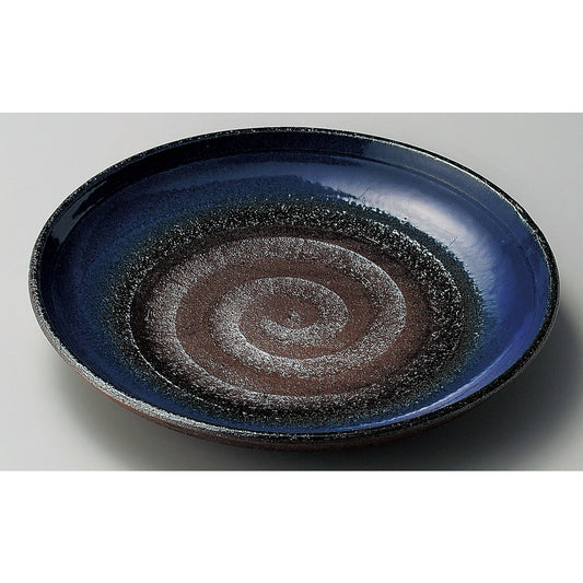 ☆ 丸中皿 ☆ 青釉吹8.0皿 [ φ25 x 3cm ]