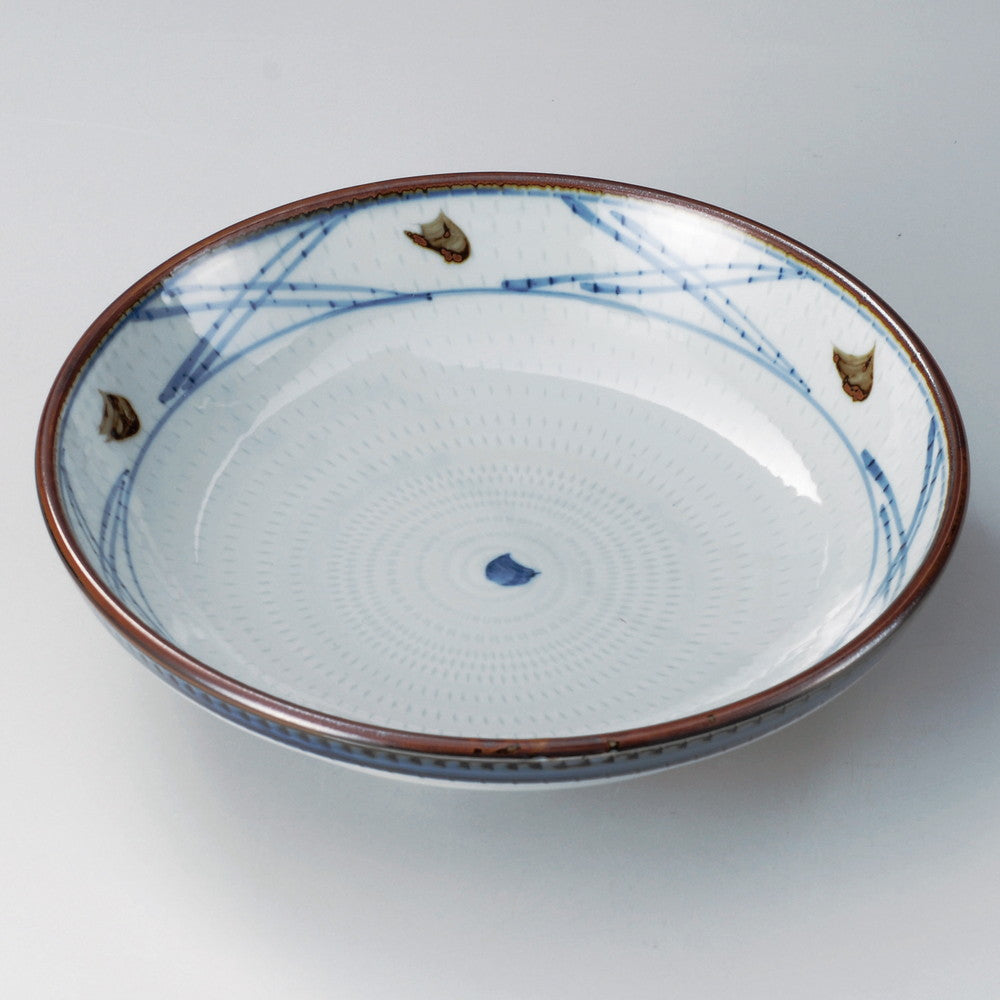 ☆ 麺皿カレー皿 ☆ 呉須巻錆点7.5めん皿 [ φ23.5 x 6.3cm ]