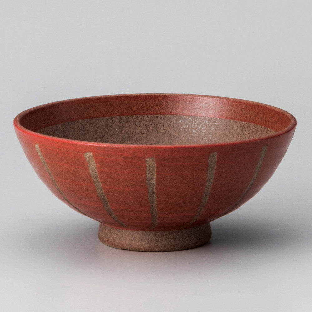 ☆ 飯碗 ☆ 赤十草中平 [ φ12.2 x 5.2cm ]
