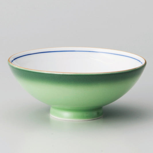 ☆ 飯碗 ☆ 緑彩中平 [ φ11.6 x 4.7cm ]