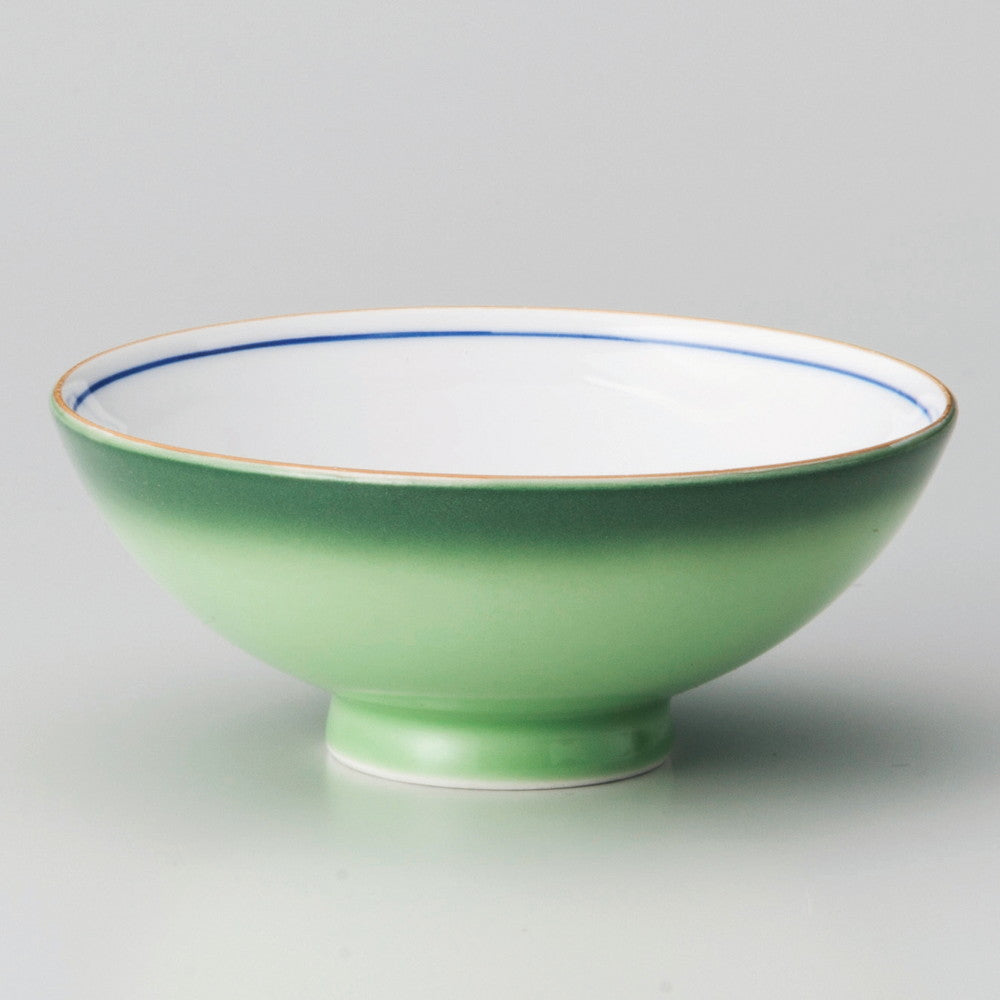 ☆ 飯碗 ☆ 緑彩中平 [ φ11.6 x 4.7cm ]